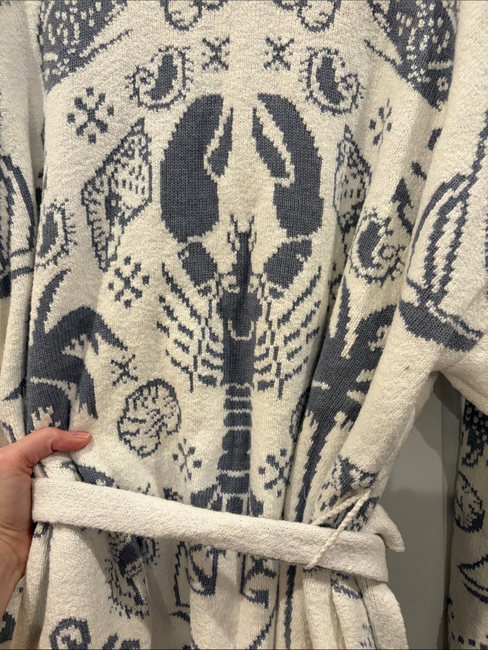 Vineyard Vines White and Light Blue Intarsia Nautical Cardigan Large NWT - Picture 16 of 16